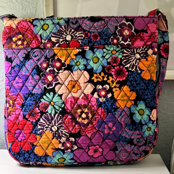 Vera Bradley Floral Fiesta Triple Zip Hipster Crossbody Retired Print - Picture 2 of 8
